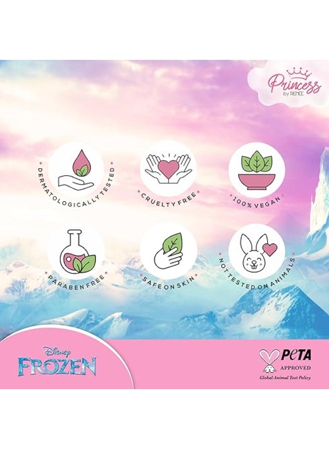 RENEE Disney Frozen Princess Unicorn Makeup Kit Elsa 7.4 Gm,Pre-Teen Girls,Includes 2 Matte,4 Shimmer Eyeshadows,Lip Butter,Lip&Cheek Tint,Compact&Travel Friendly,Cruelty-Free&Vegan, 1 Count - Image 4